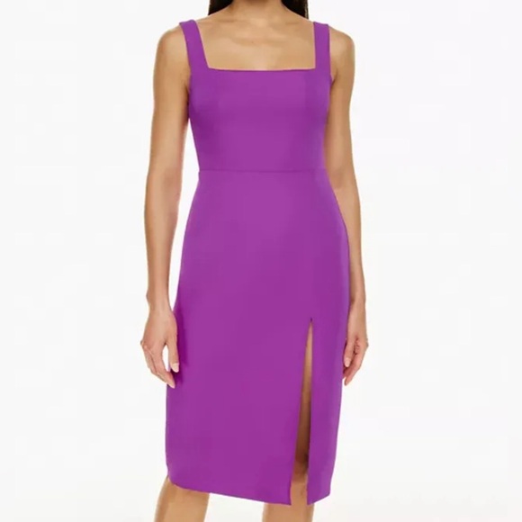 Aritzia Dresses & Skirts - Aritzia Babaton 90s Slit, Square Neck Midi Dress size 4| Purple
